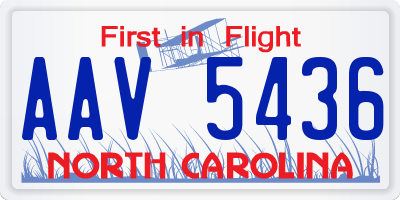 NC license plate AAV5436