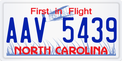 NC license plate AAV5439
