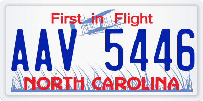 NC license plate AAV5446