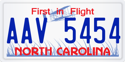 NC license plate AAV5454