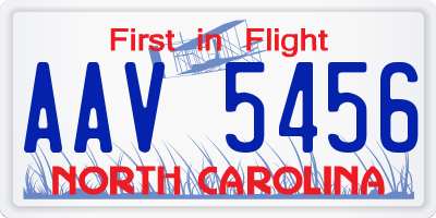 NC license plate AAV5456