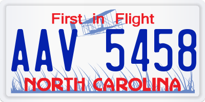 NC license plate AAV5458