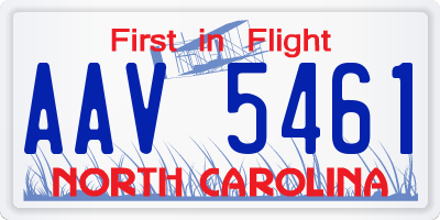 NC license plate AAV5461