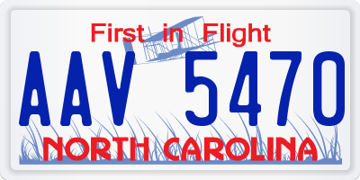 NC license plate AAV5470