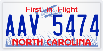 NC license plate AAV5474