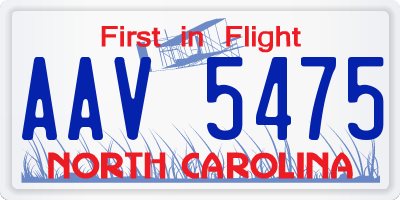 NC license plate AAV5475