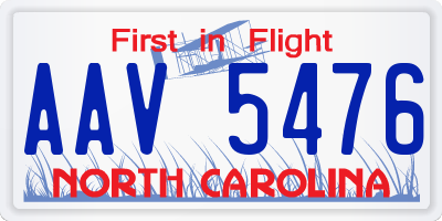 NC license plate AAV5476