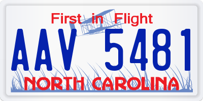 NC license plate AAV5481