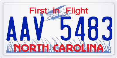 NC license plate AAV5483