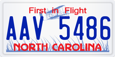 NC license plate AAV5486