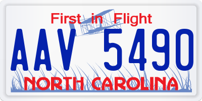 NC license plate AAV5490