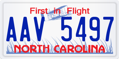 NC license plate AAV5497
