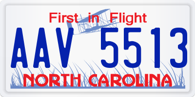 NC license plate AAV5513