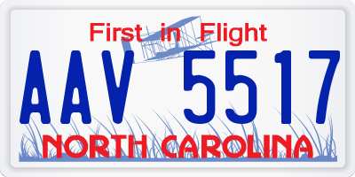 NC license plate AAV5517