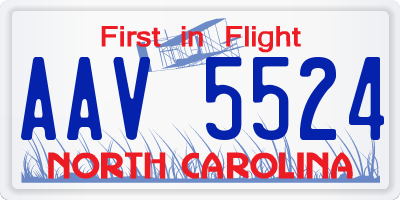 NC license plate AAV5524