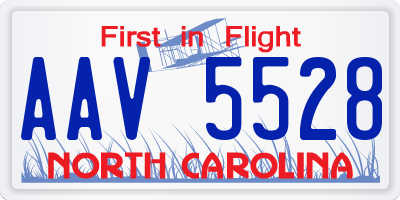 NC license plate AAV5528