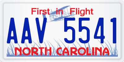 NC license plate AAV5541