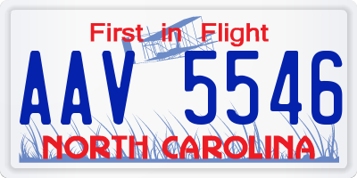 NC license plate AAV5546