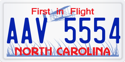 NC license plate AAV5554