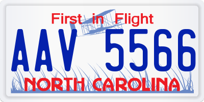 NC license plate AAV5566