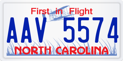 NC license plate AAV5574