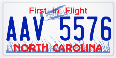 NC license plate AAV5576