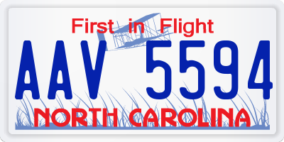 NC license plate AAV5594