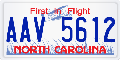 NC license plate AAV5612