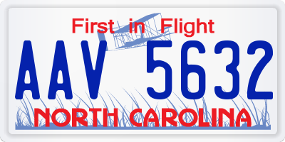 NC license plate AAV5632