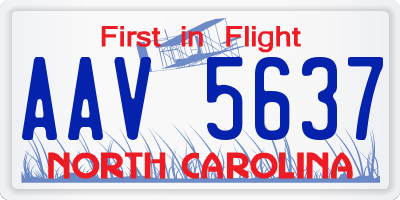 NC license plate AAV5637