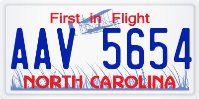 NC license plate AAV5654