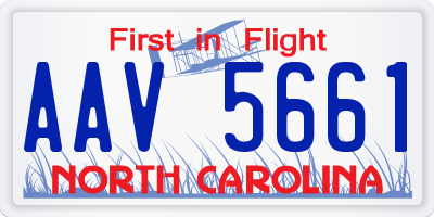 NC license plate AAV5661