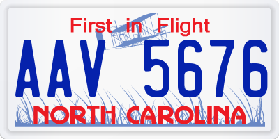 NC license plate AAV5676
