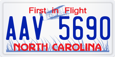 NC license plate AAV5690