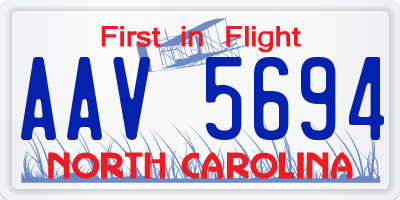 NC license plate AAV5694