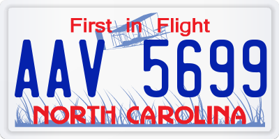 NC license plate AAV5699