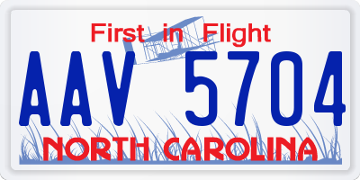 NC license plate AAV5704