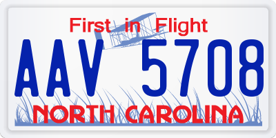 NC license plate AAV5708