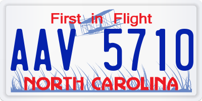 NC license plate AAV5710