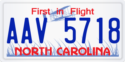 NC license plate AAV5718