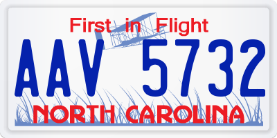 NC license plate AAV5732