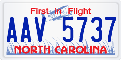 NC license plate AAV5737