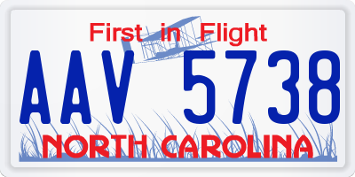 NC license plate AAV5738