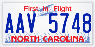 NC license plate AAV5748