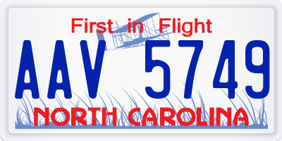 NC license plate AAV5749