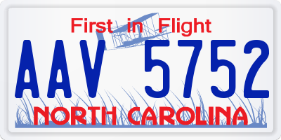 NC license plate AAV5752