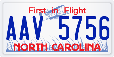 NC license plate AAV5756