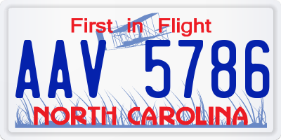 NC license plate AAV5786