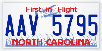NC license plate AAV5795