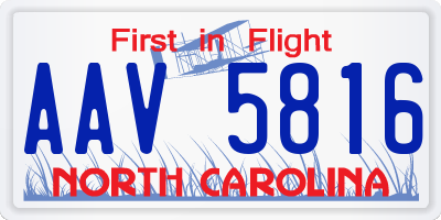 NC license plate AAV5816
